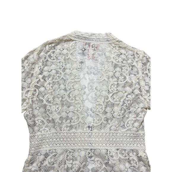 Bandolino Lace Crotchet Cardigan Sweater Romantic Preppy Sz 8 - Picture 16 of 16